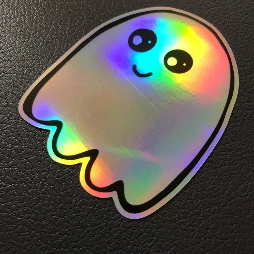 🍒 5/$25 🍒 Large Holographic Ghost Sticker | Vinyl